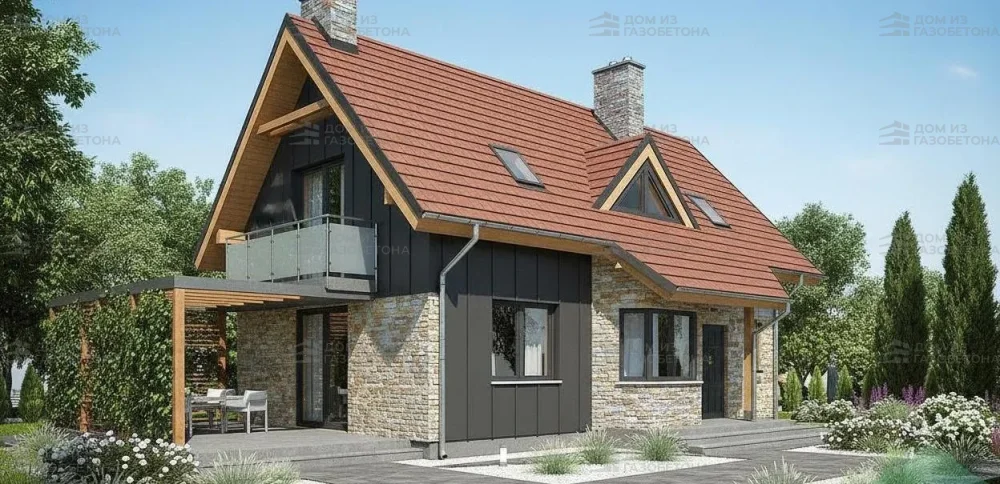 Проект Двухэтажный дом 12 на 8, 110 м2