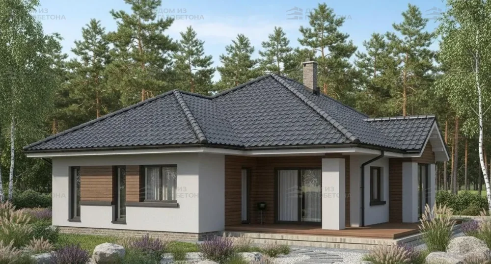 Проект Одноэтажный дом 12 на 16, 121 м2