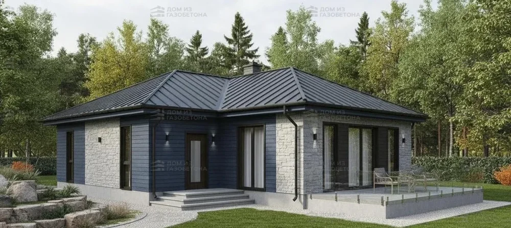 Проект Одноэтажный дом 14 на 17, 131 м2