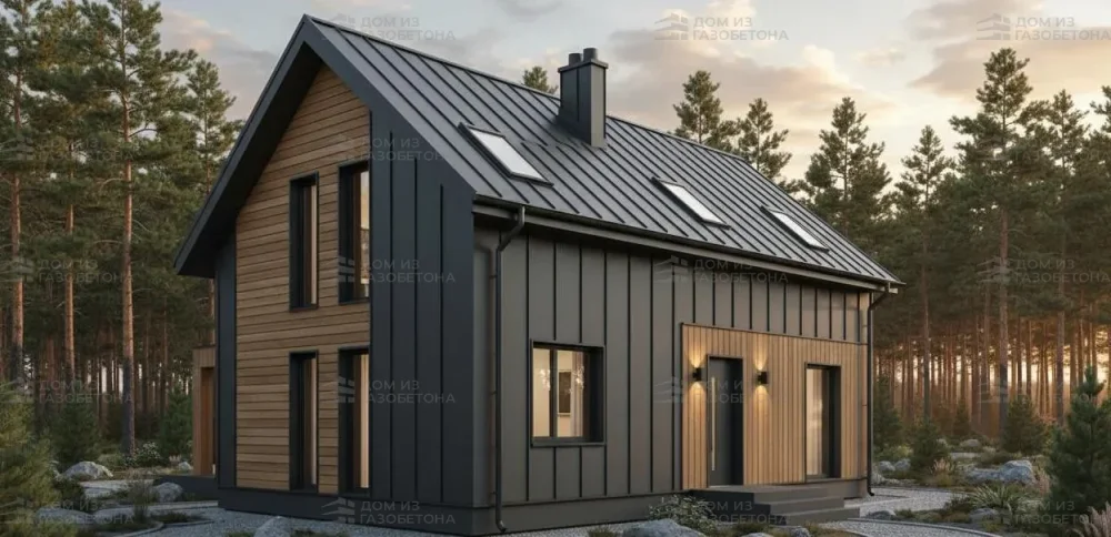 Проект Двухэтажный дом 14 на 8, 117 м2