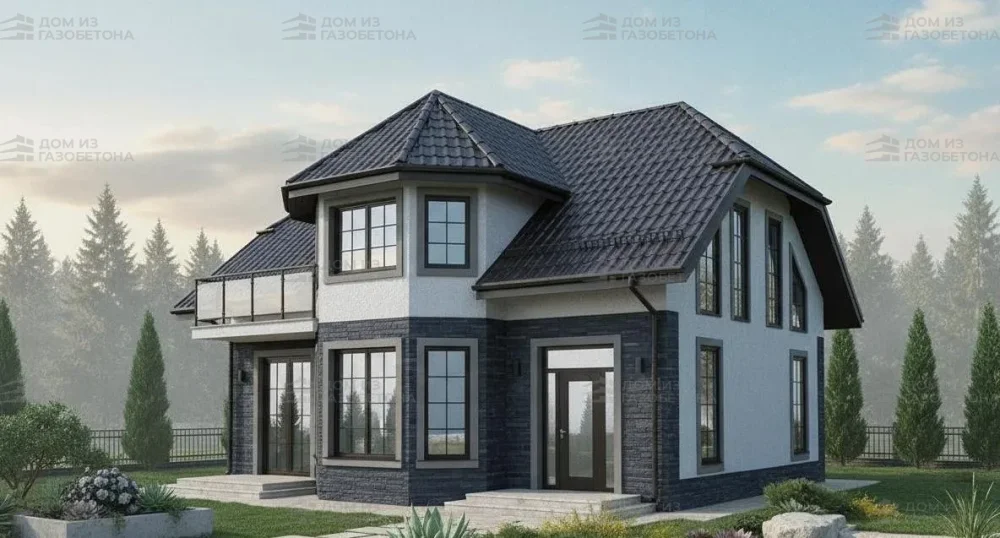 Проект Двухэтажный дом 12 на 12, 181 м2