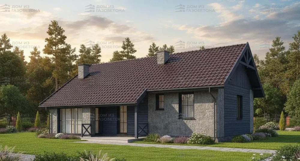 Проект Одноэтажный дом 14 на 8, 88 м2