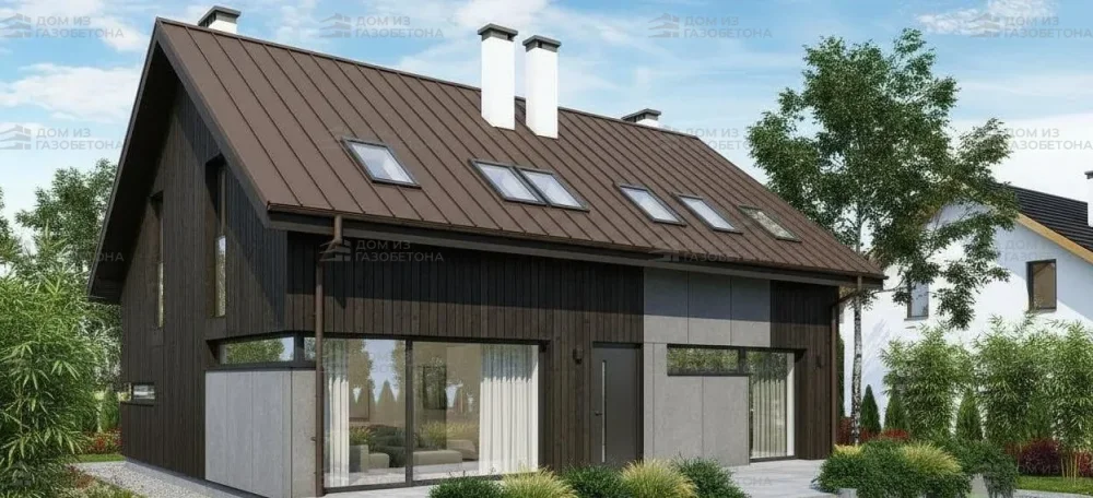 Проект Двухэтажный дом 13 на 13, 107 м2